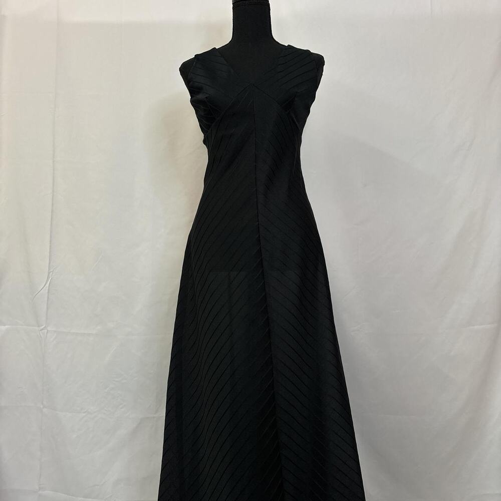 Beautiful vintage black maxi dress with V-neckline
